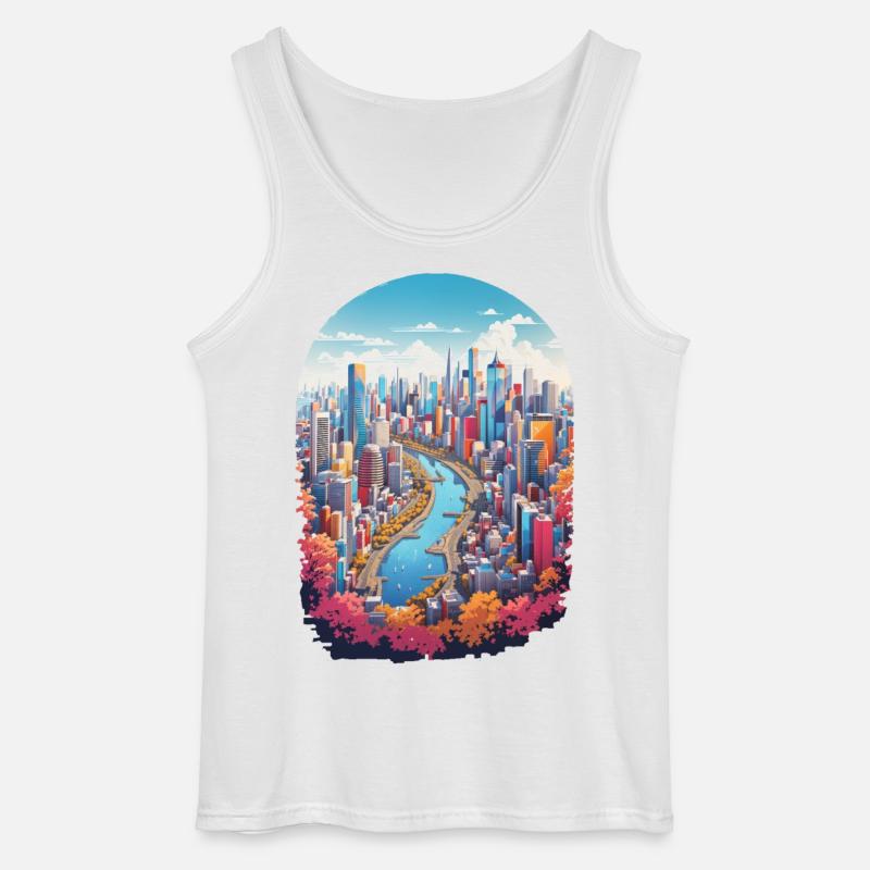 Stadt Landschaft - Gildan Männer Tank Top - Weiß
