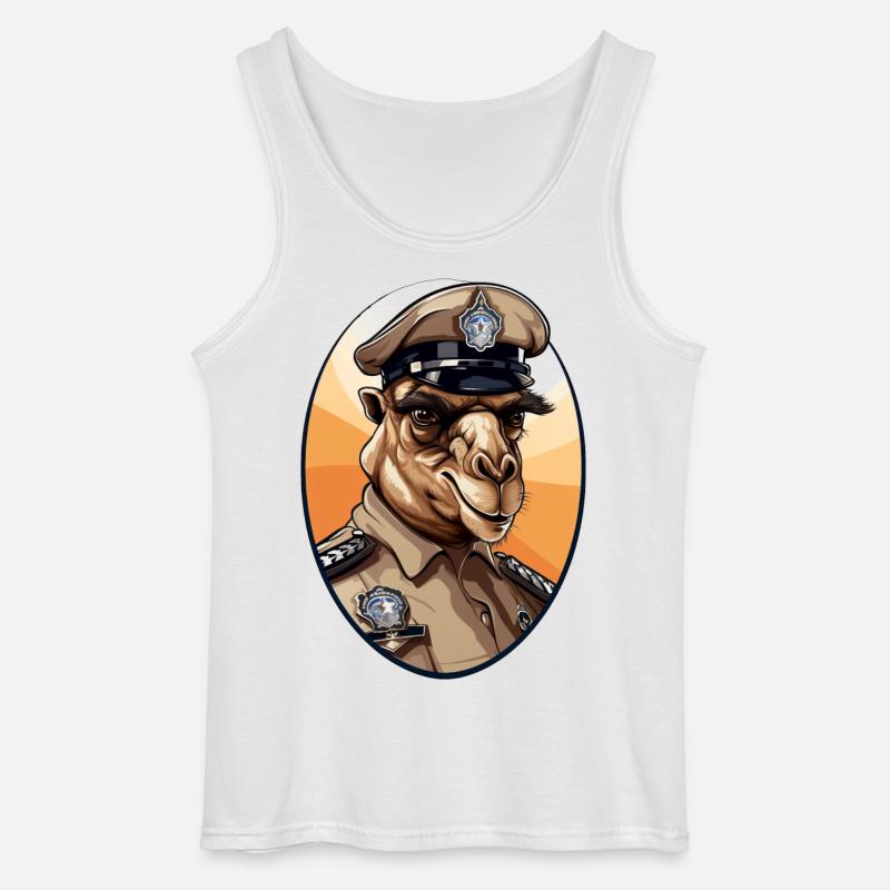 Kamel Polizei - Gildan Männer Tank Top - Weiß
