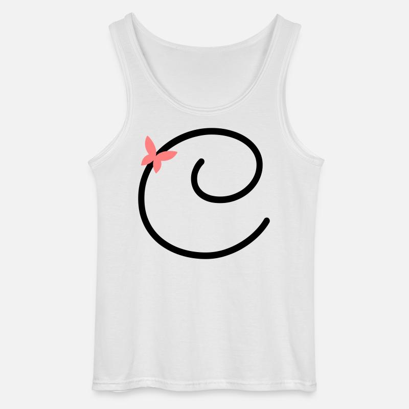 Buchstabe C Schmetterlingsbuchstabe - Gildan Männer Tank Top - Weiß