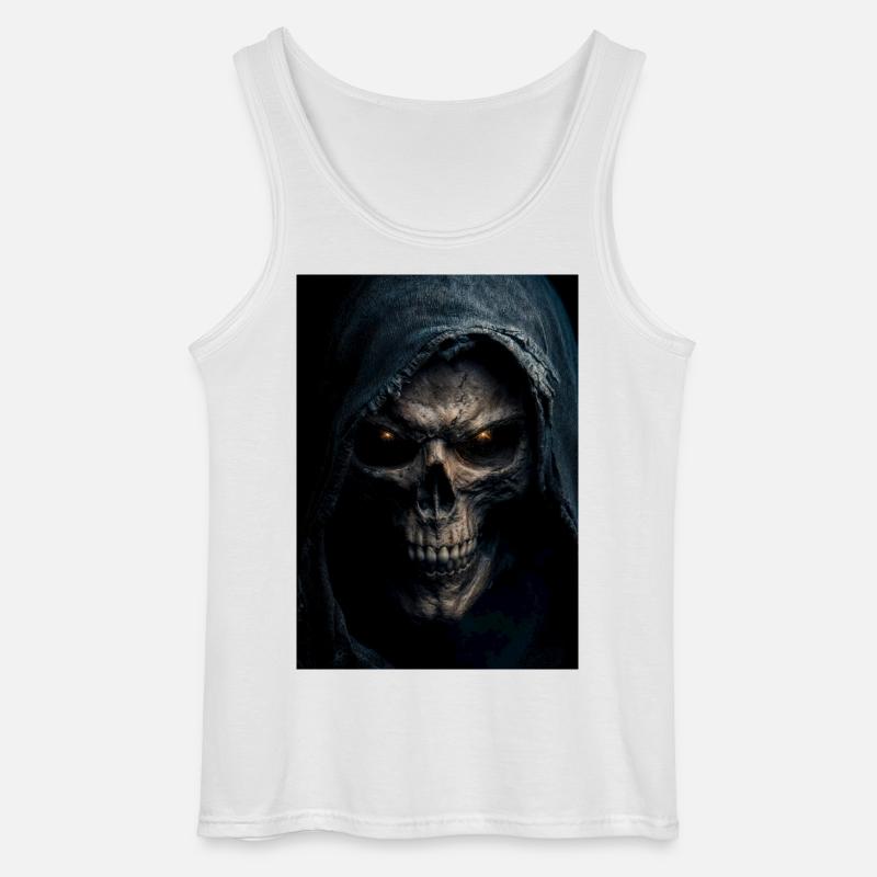 Schädel mit Kapuze Sensenmann - Gildan Männer Tank Top - Weiß