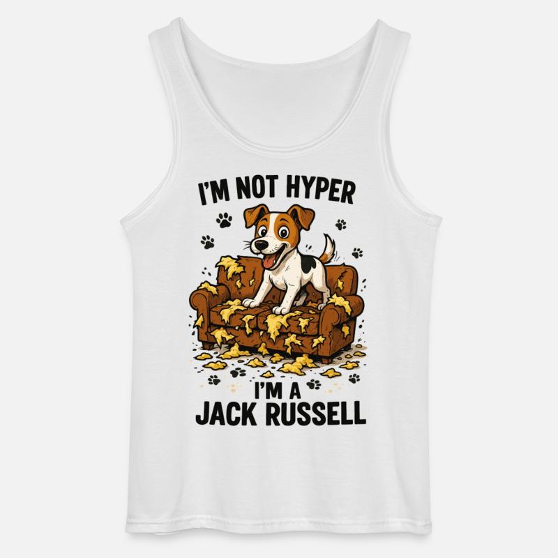 Jack Russell Terrier witzig hyperaktiv Geschenk - Gildan Männer Tank Top - Weiß