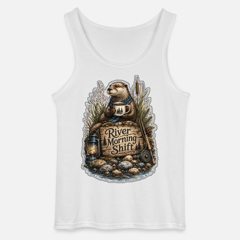 River Morning Shift Otter - Gildan Männer Tank Top - Weiß