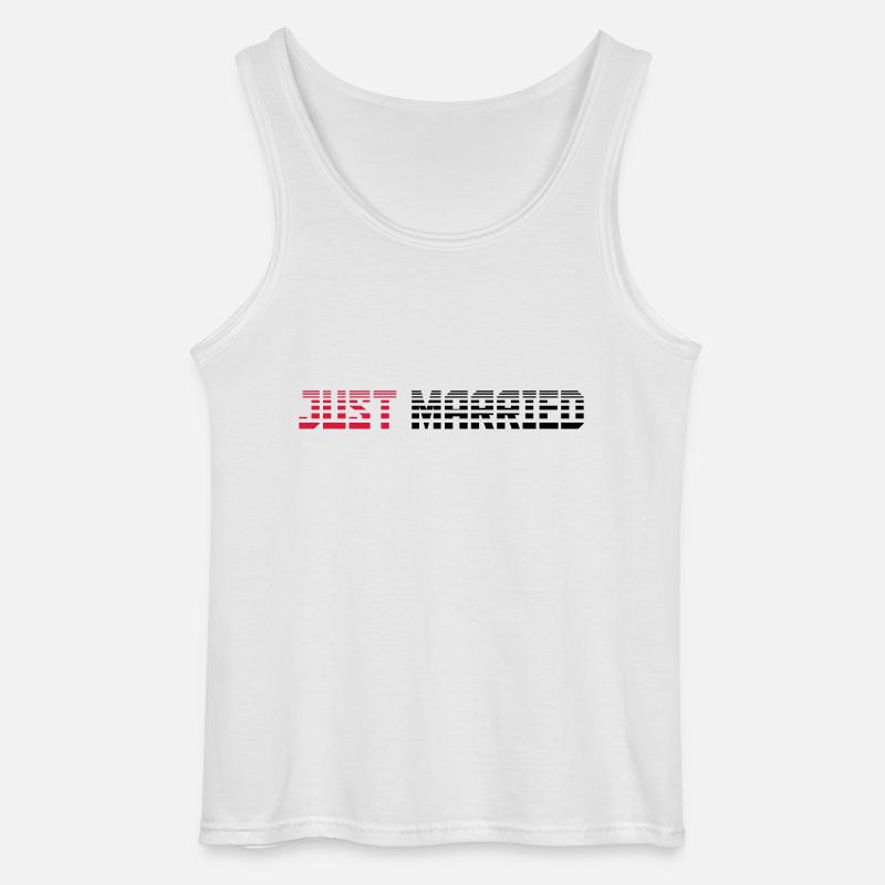 Just Married Text Logo Design - Gildan Männer Tank Top - Weiß