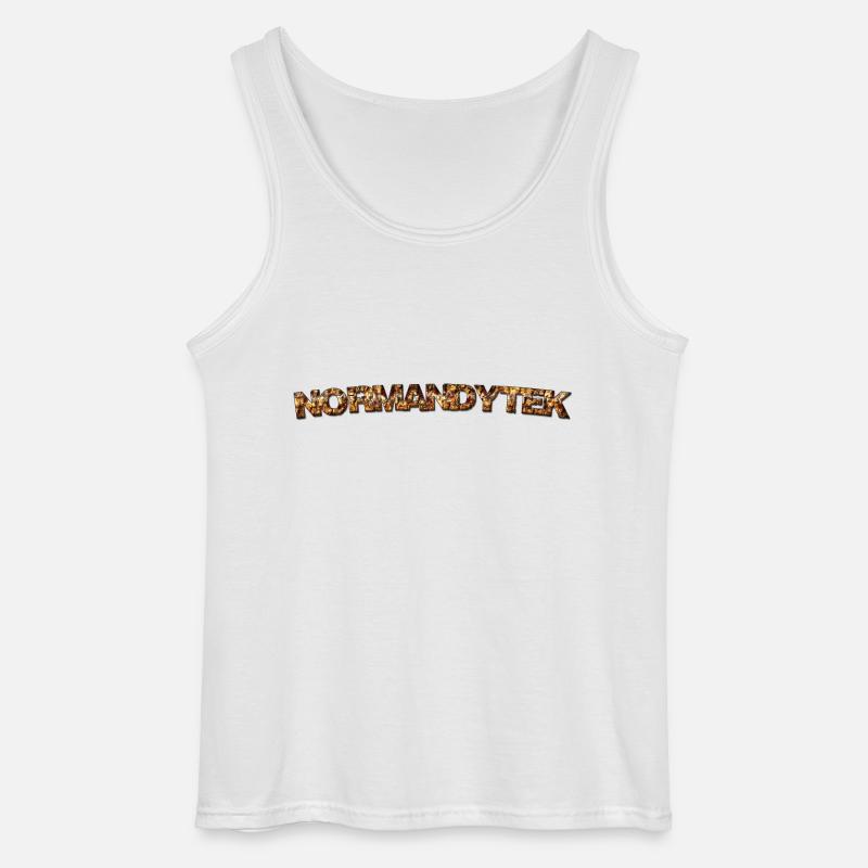 Normandytek script - Gildan Men’s Tank Top - white