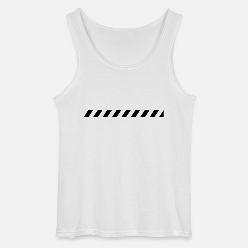 Strip caution tape line - Gildan Men’s Tank Top - white