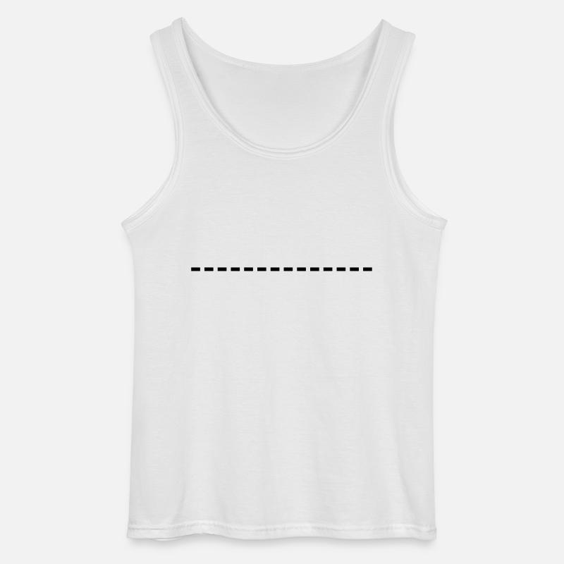dashed line - Gildan Men’s Tank Top - white