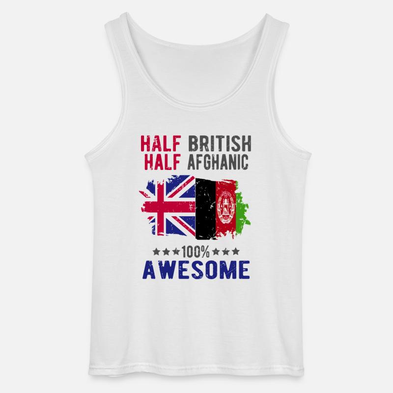 Half British Half Afghan - Gildan Men’s Tank Top - white