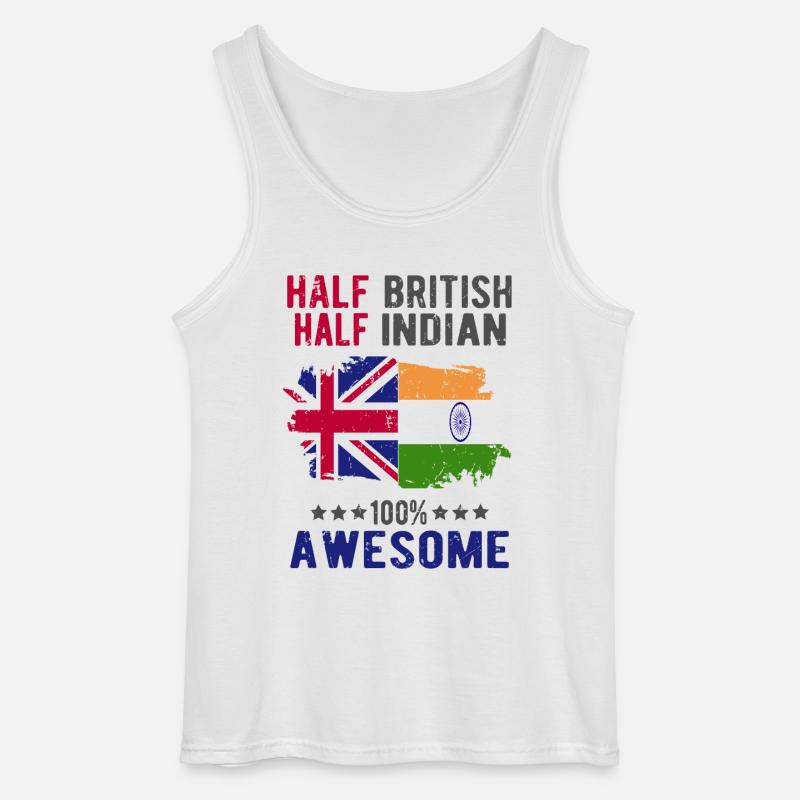 Halb Brite Halb Inder - Gildan Männer Tank Top - Weiß