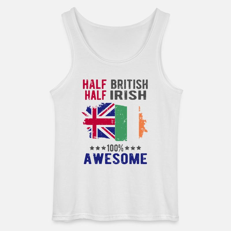 Halb Brite Halb Ire - Gildan Männer Tank Top - Weiß