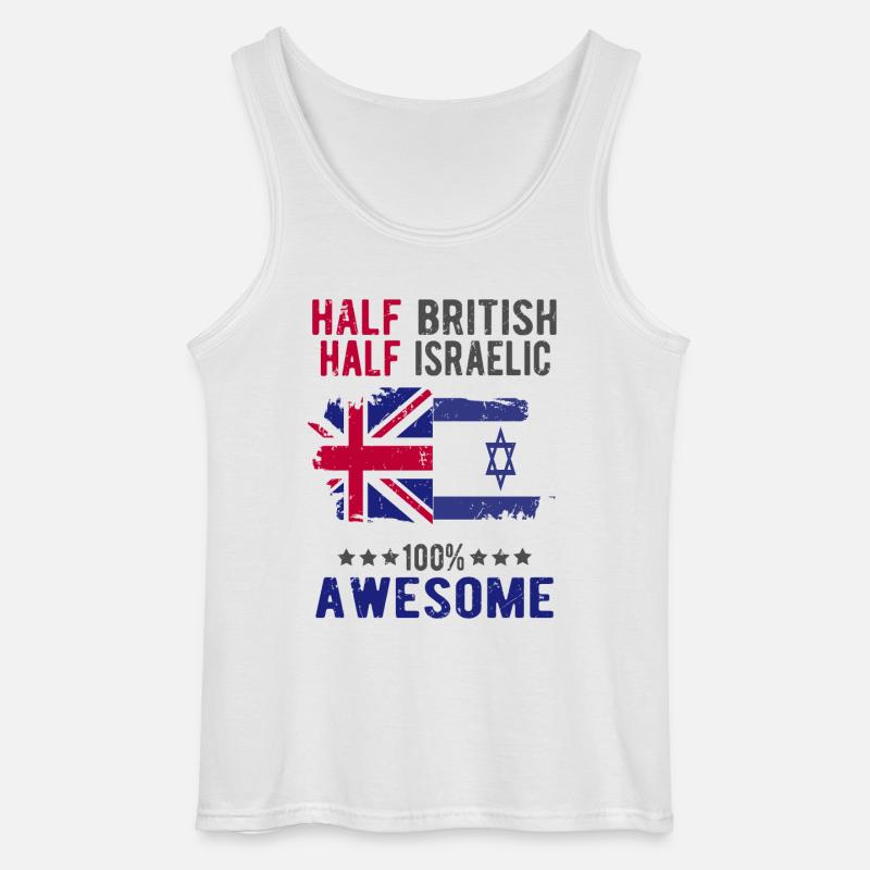 Half British Half Isreali - Gildan Men’s Tank Top - white