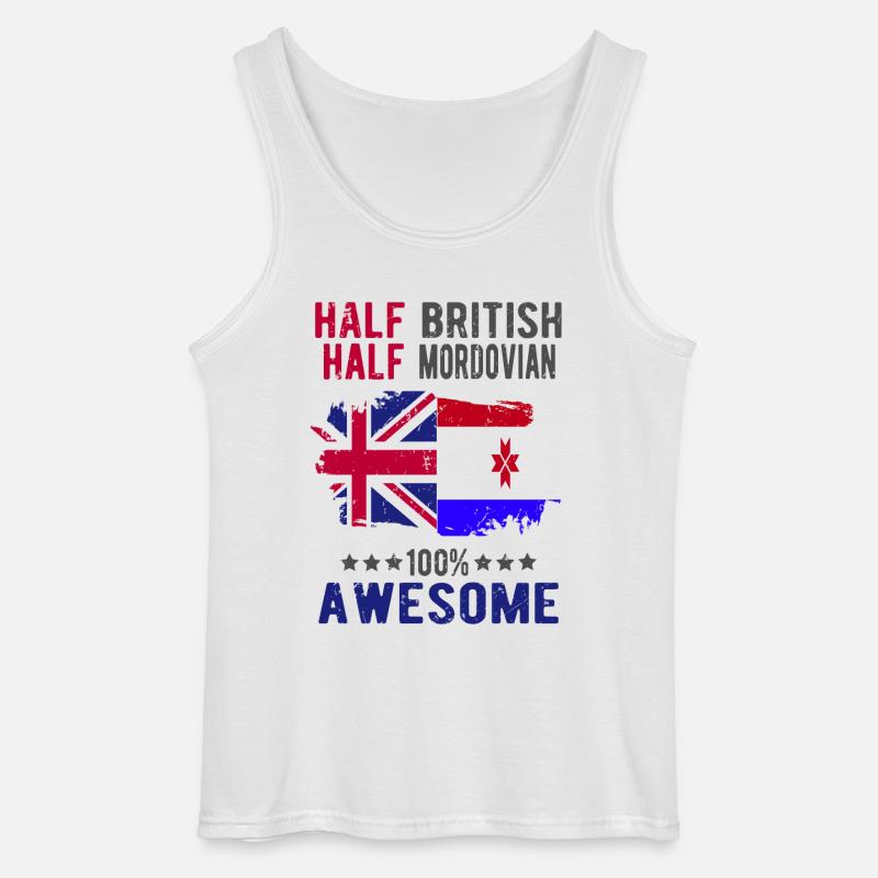 Halb Brite Halb Mordwinen - Gildan Männer Tank Top - Weiß
