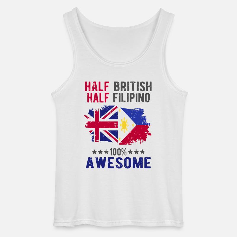 Halb Brite Halb Philippiner - Gildan Männer Tank Top - Weiß