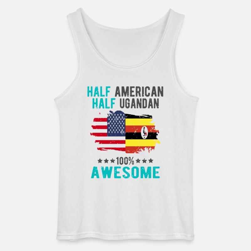 Halb Amerikaner Halb Ugander - Gildan Männer Tank Top - Weiß
