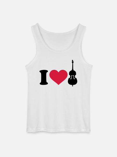 I love Contrabasse - Débardeur Gildan Homme - blanc