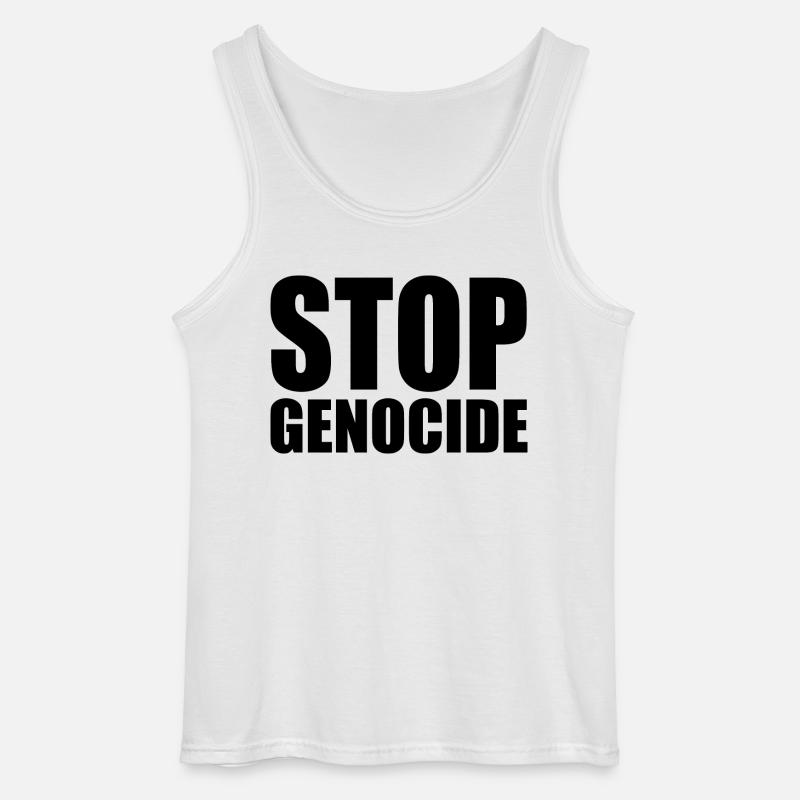 Stop genocide - Gildan Männer Tank Top - Weiß