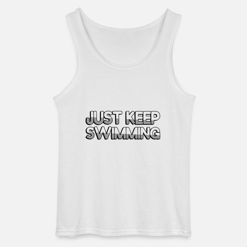 JUST KEEP SWIMMING - Schwimmen - Gildan Männer Tank Top - Weiß