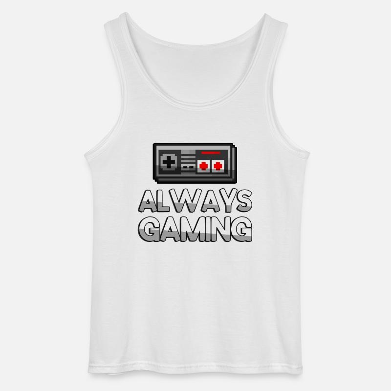 ALWAYS GAMING + NES Controller - Gaming - Gildan Männer Tank Top - Weiß