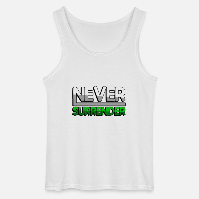NEVER SURRENDER (Grün) - Gaming - Gildan Männer Tank Top - Weiß