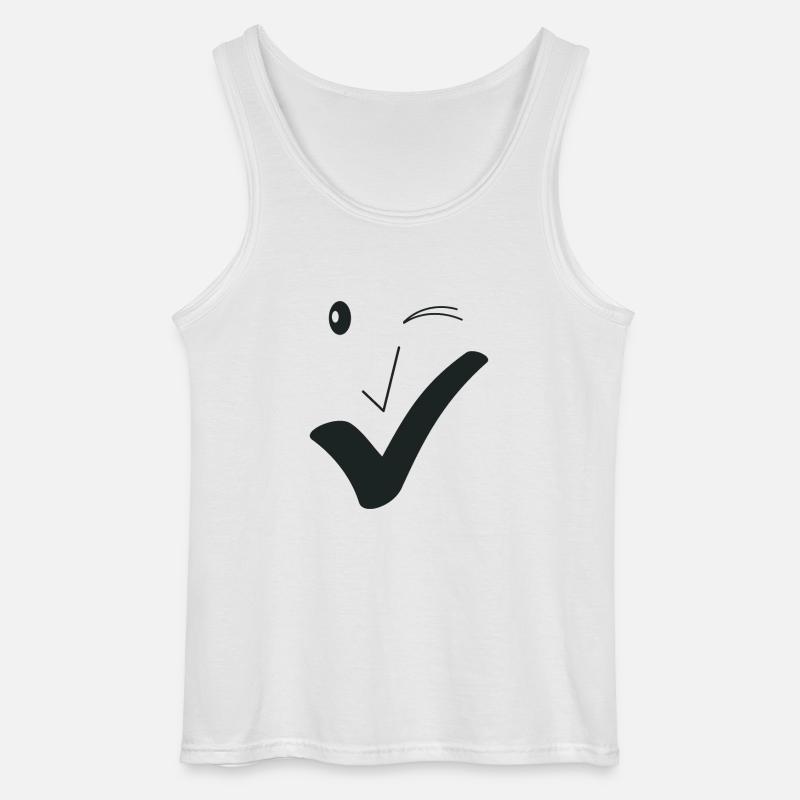 Feines Lächeln Feines Gesicht A03. - Gildan Männer Tank Top - Weiß