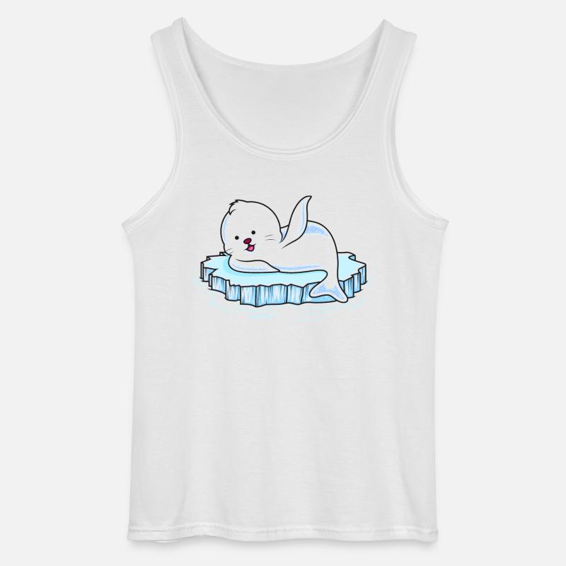 robbe eisscholle comic - Gildan Männer Tank Top - Weiß