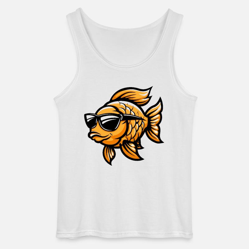 Goldfisch Cool Comic - Gildan Männer Tank Top - Weiß