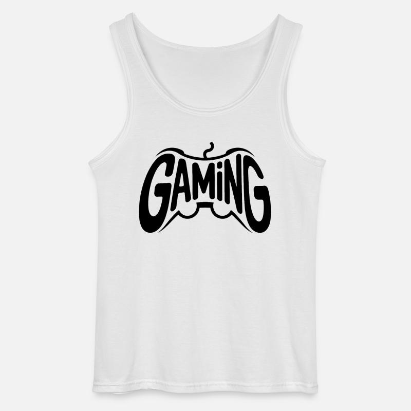 Gaming - Cooles Controller-Logo - Gildan Männer Tank Top - Weiß
