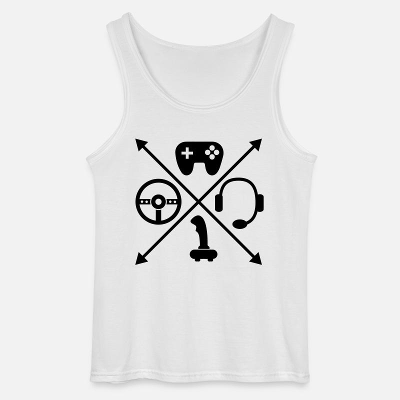 Gaming - Gildan Männer Tank Top - Weiß