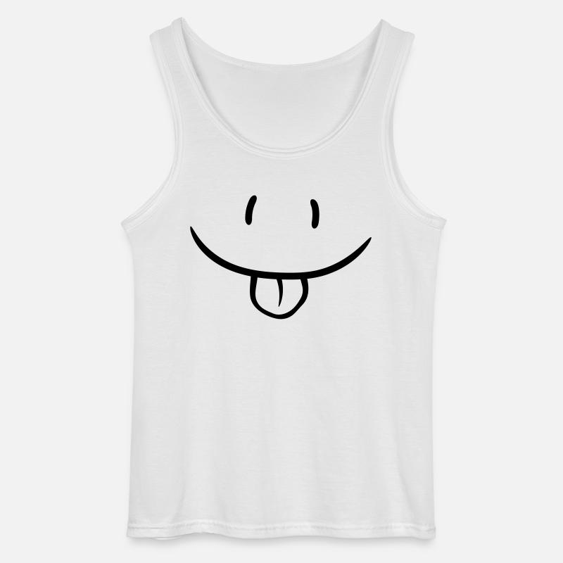Comic Gesicht Frech - Gildan Männer Tank Top - Weiß