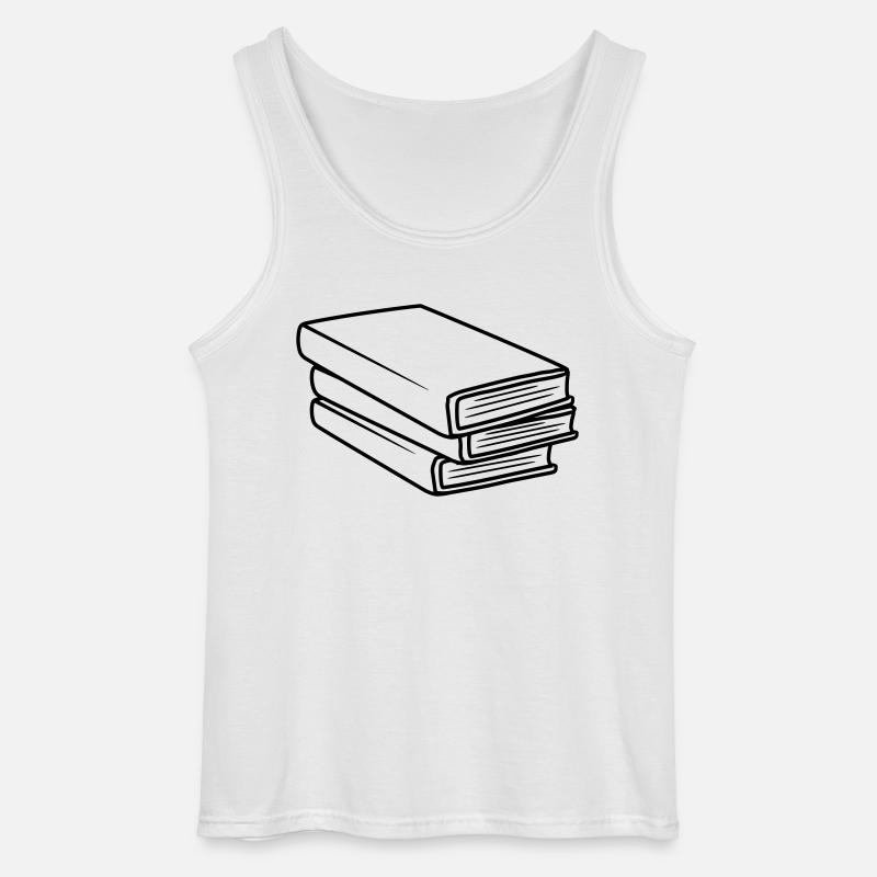 Gestapelte Bücher Comic Design - Gildan Männer Tank Top - Weiß