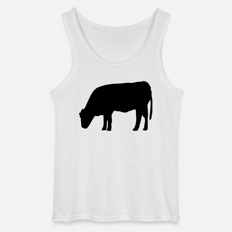 Kuh - Gildan Männer Tank Top - Weiß