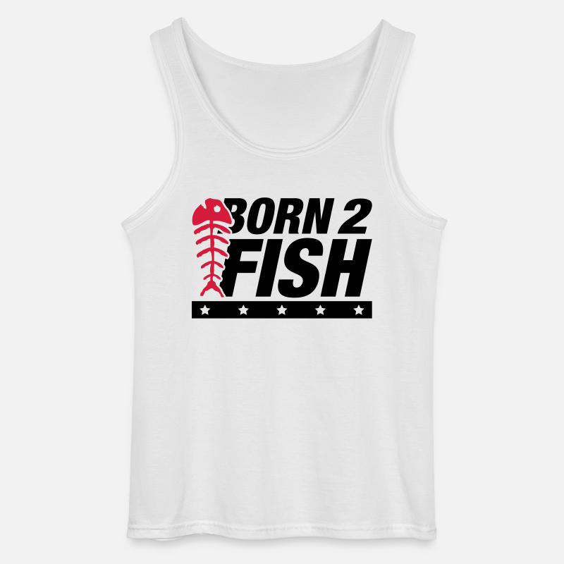 born_2_fish_wo2 - Gildan Männer Tank Top - Weiß
