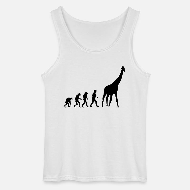 giraffe evolution - Gildan Men’s Tank Top - white