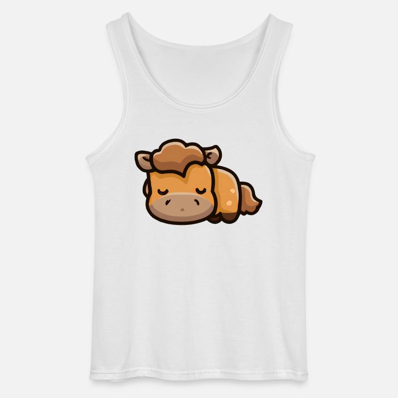 Süßes Pferd schläft - Gildan Männer Tank Top - Weiß