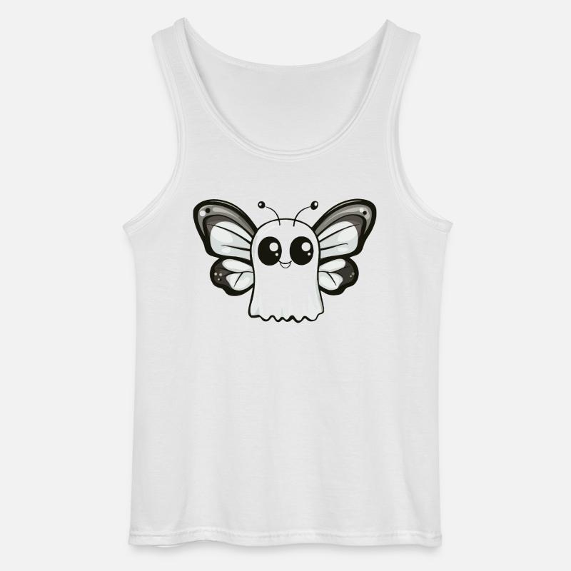 Schmetterling Halloween Comic Geist - Gildan Männer Tank Top - Weiß