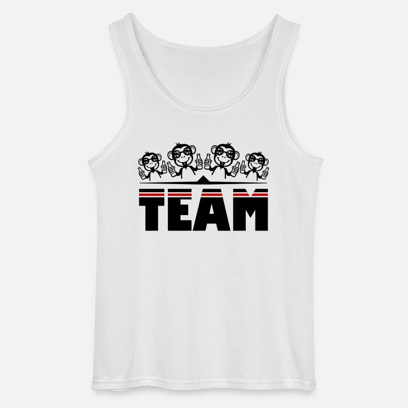 Affe Bier Team Drinking - Gildan Männer Tank Top - Weiß