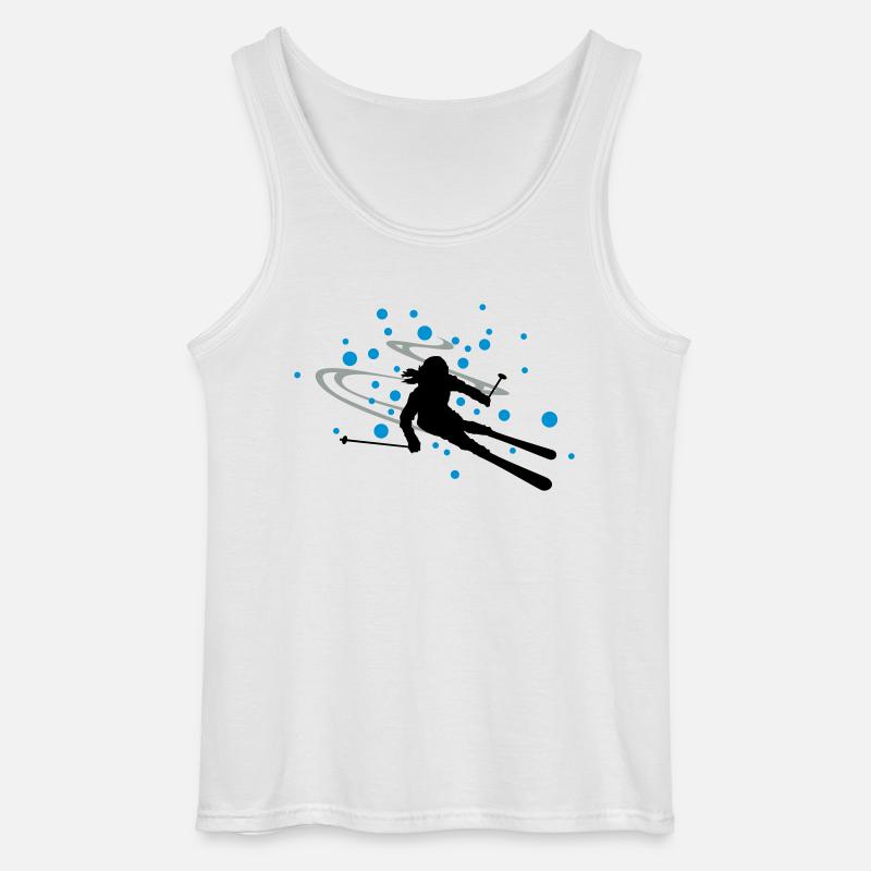 Skifahrerin Schnee - Gildan Männer Tank Top - Weiß