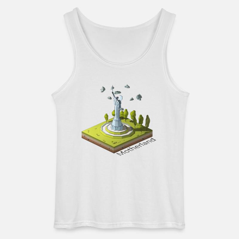 Geometrisches Low-Poly Das Mutterland ruft - Gildan Männer Tank Top - Weiß