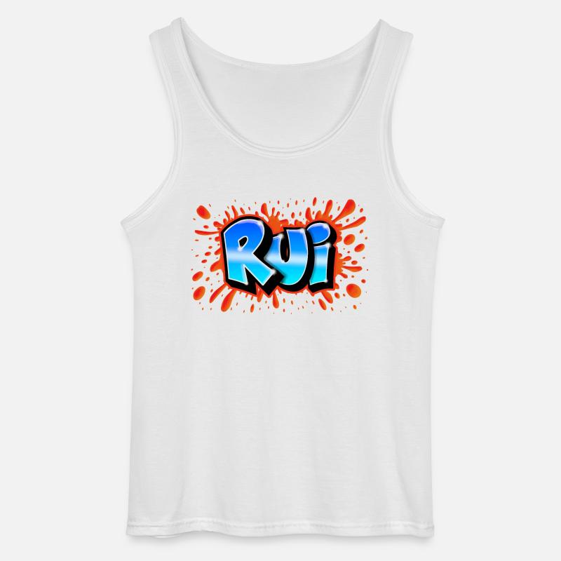 Rot Rui+splash Name Graffiti - Gildan Männer Tank Top - Weiß