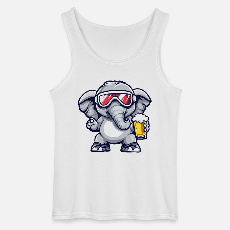 Elefant Apres Ski Bier - Gildan Männer Tank Top - Weiß