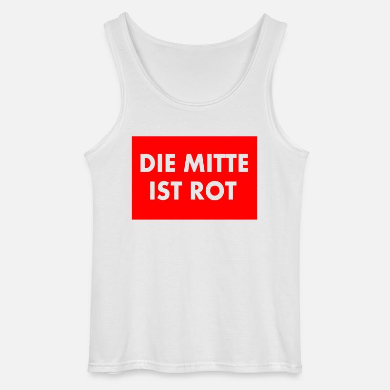die mitte ist rot - Gildan Männer Tank Top - Weiß
