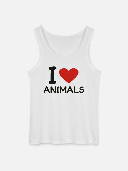 i love Animals - Gildan Männer Tank Top - Weiß