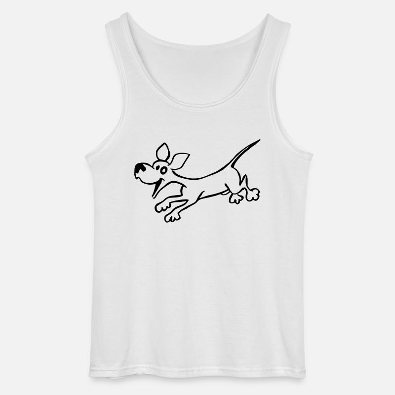 Hund - Gildan Männer Tank Top - Weiß