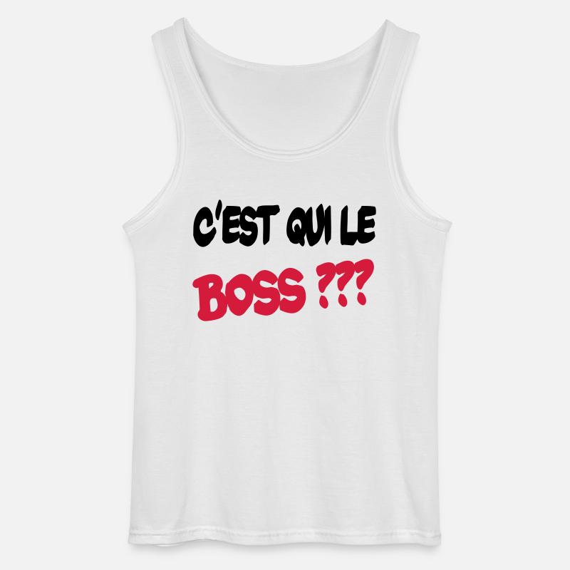 C'est qui le boss ? - Gildan Männer Tank Top - Weiß