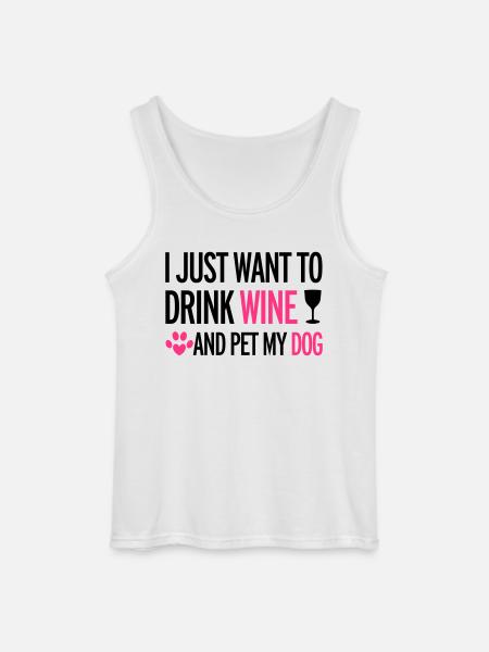 Wine - Gildan Men’s Tank Top - white