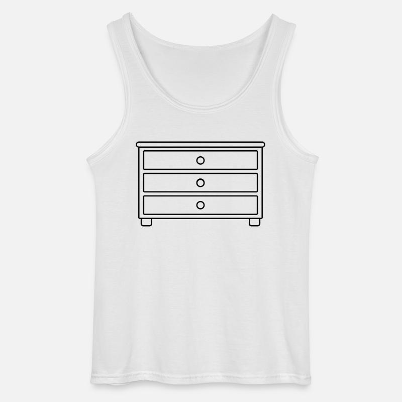 Möbelstück Schubladen Kommode Design - Gildan Männer Tank Top - Weiß