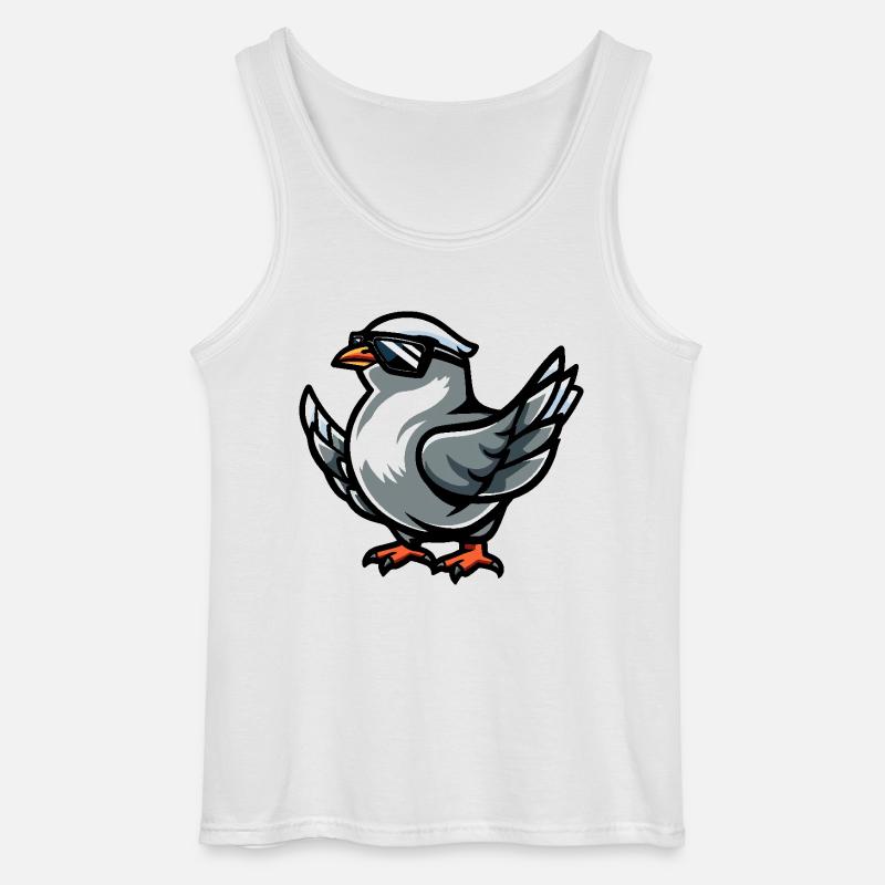 Taube Vogel Cool Comic - Gildan Männer Tank Top - Weiß