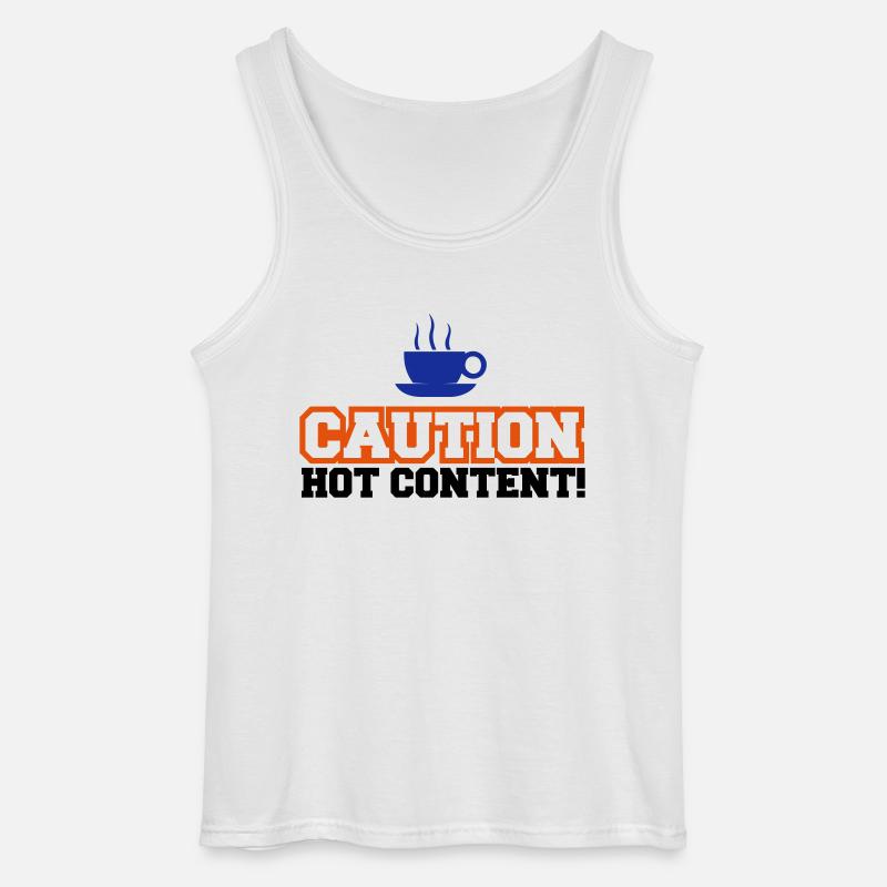 Caution Hot Content - Gildan Männer Tank Top - Weiß