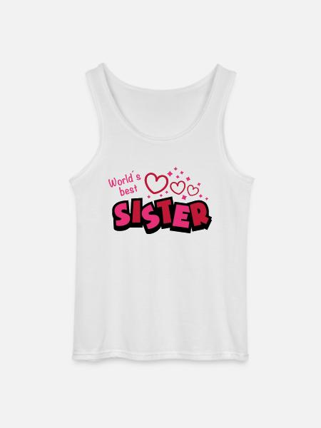 worlds_best_sister_dr3 - Gildan Men’s Tank Top - white