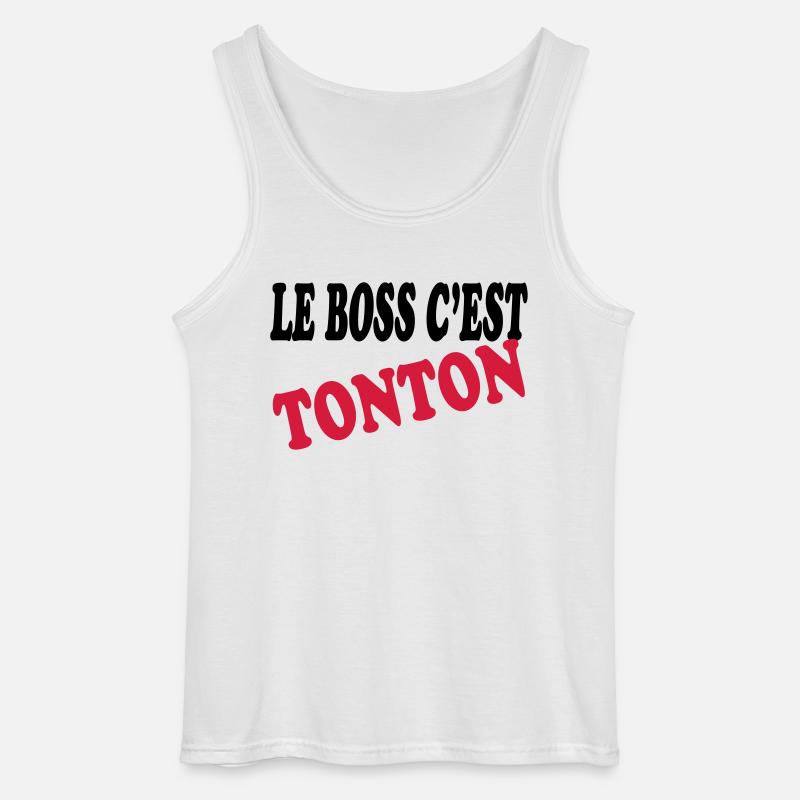 Le boss c'est tonton - Gildan Männer Tank Top - Weiß