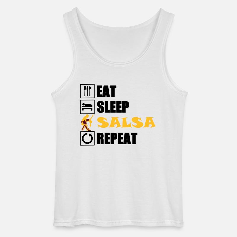 eat sleep SALSA repeat - Gildan Männer Tank Top - Weiß
